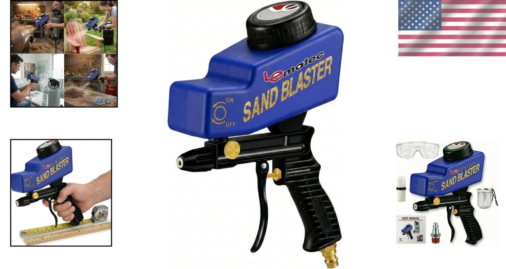 150 PSI Portable Sand Blaster Kit - Optimal for Rust Removal & Glass Etching