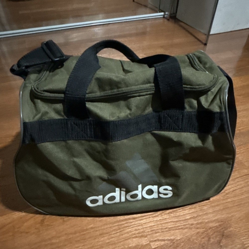 adidas Bowling Bag Green Black Gray Polyester Zipper Adjustable Strap Handle