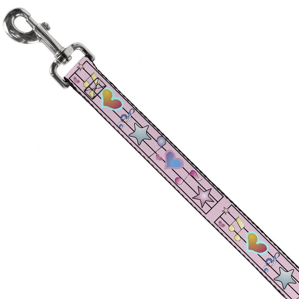 Dog Leash Music Notes Pink