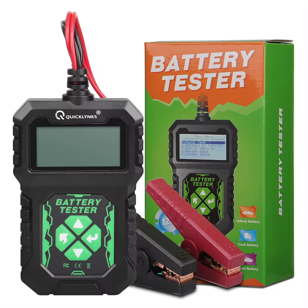 QUICKLYNKS BA107 100-2000CCA Car Battery Load Accuracy Tester Analyzer 12V Tool