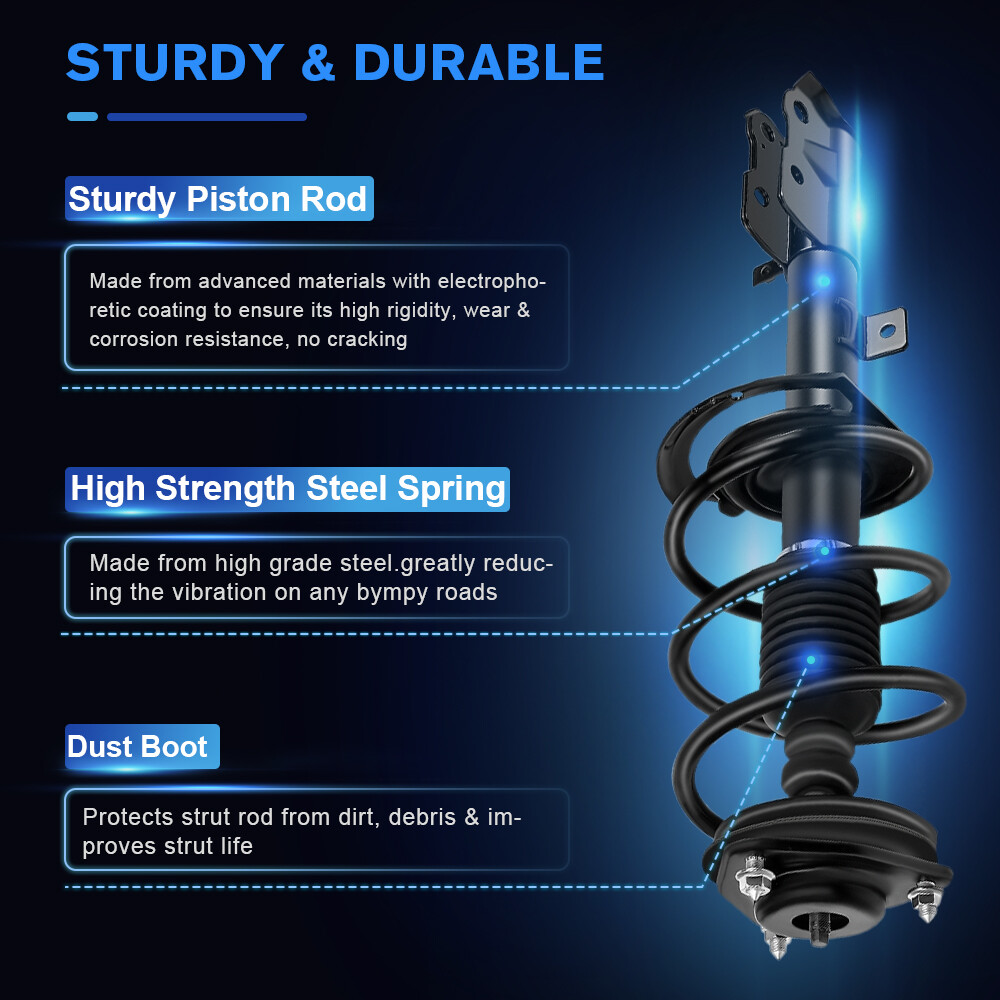 Pair Front Quick Complete Strut-Coil Spring For 2007-2017 Jeep Compass Patriot
