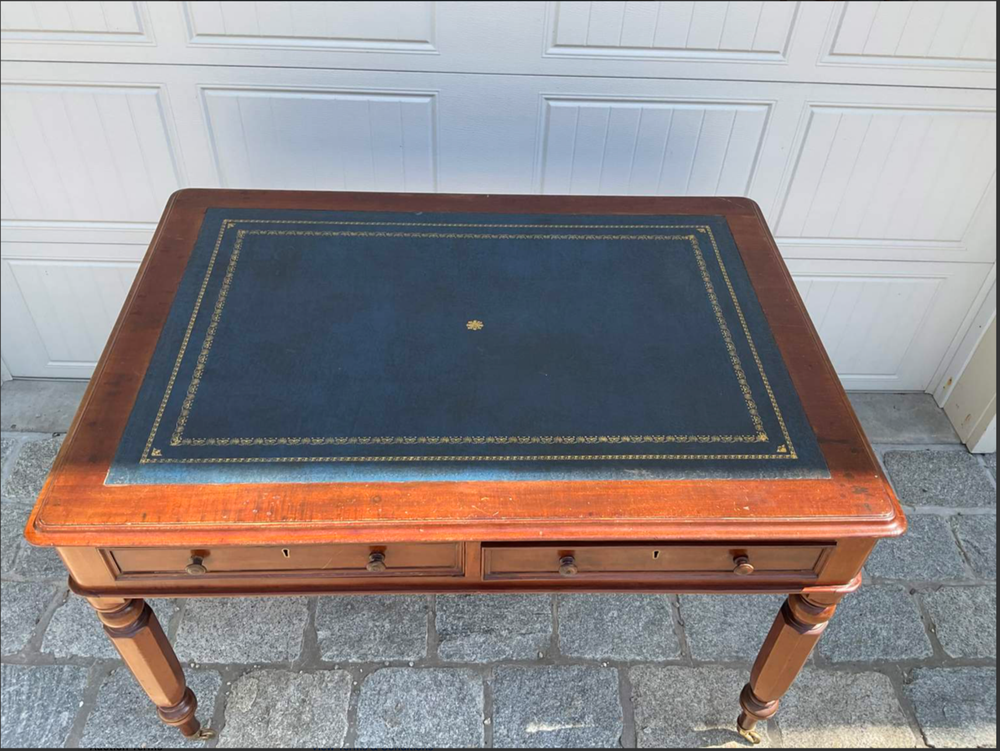 Vintage Mahogany Leather Top Writing Desk