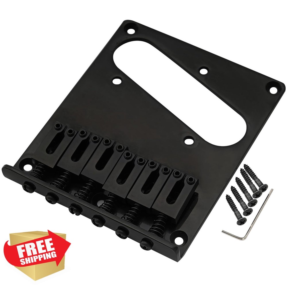 Musiclily Telecaster Bridge, 54mm, 6-Saddle, Black