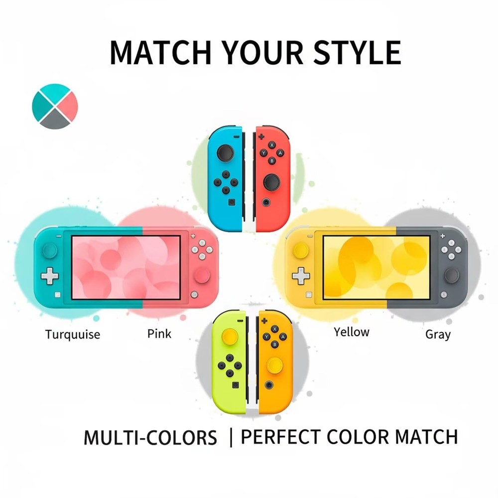 Ferkurn Joystick Replacement Cap Thumb Grip for Switch OLED & Black