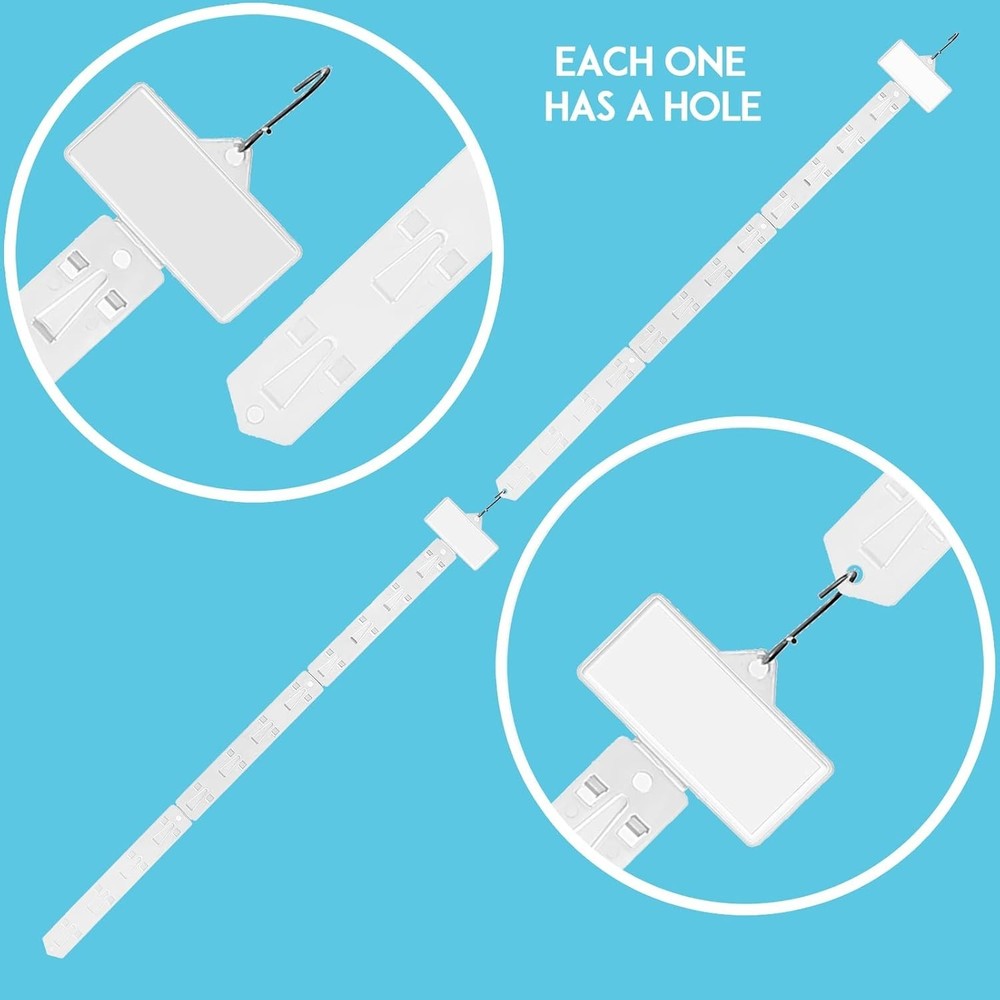 10-Piece Retail Display Strips with Hooks for Organized Merchandise Presentation
