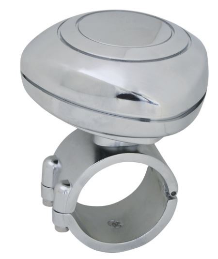 CHROME PLASTIC STEERING WHEEL SPINNER (TRUCKER STEERING WHEEL)