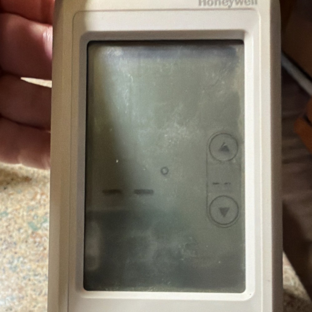 Honeywell Programmable Thermostat Beige Push Button Rectangular Plastic