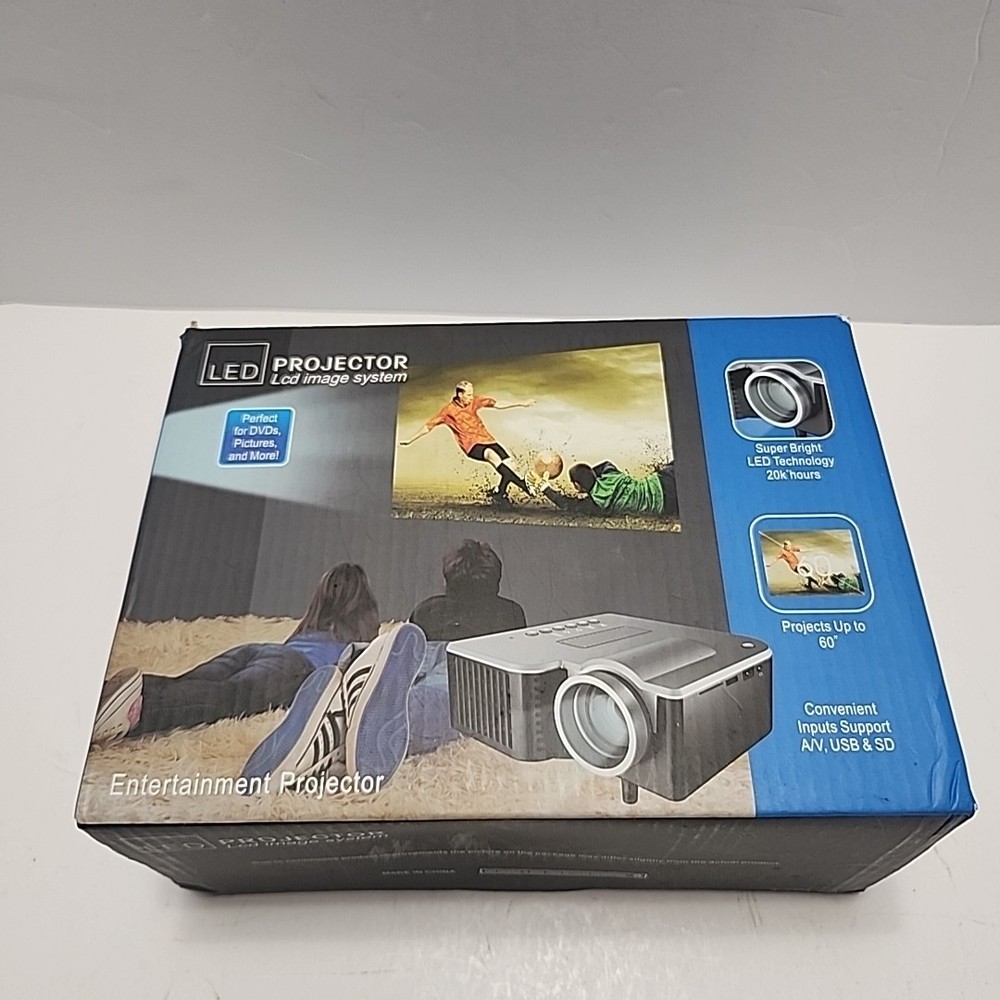 LED Entertainment Projector LCD Image System Projects Up To 60" (Portable Mini)