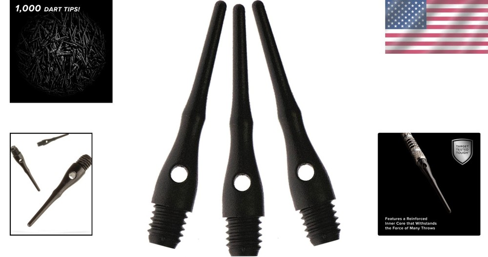 Tufflex III Soft Tip Dart Points 1000-Pack - Ultimate 2BA Compatibility