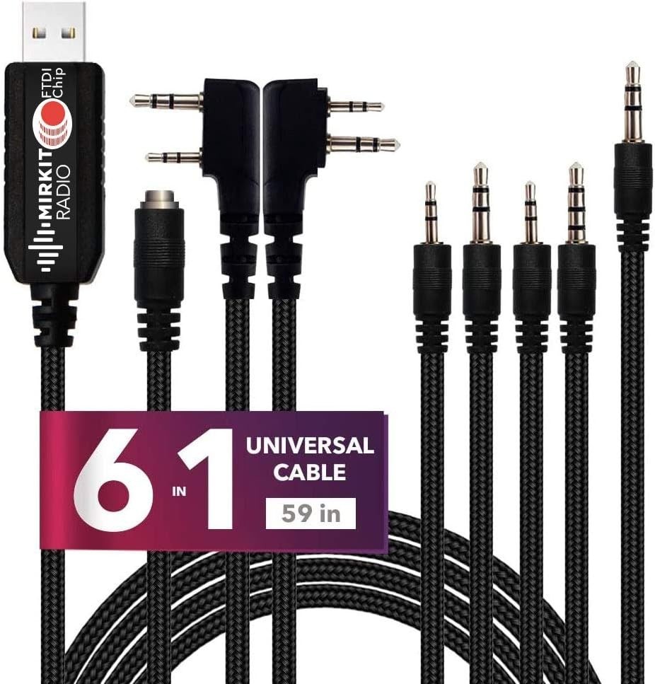 Durable 6 in 1 FTDI Programming Cable for Ham Radios – Plug and Play Feature