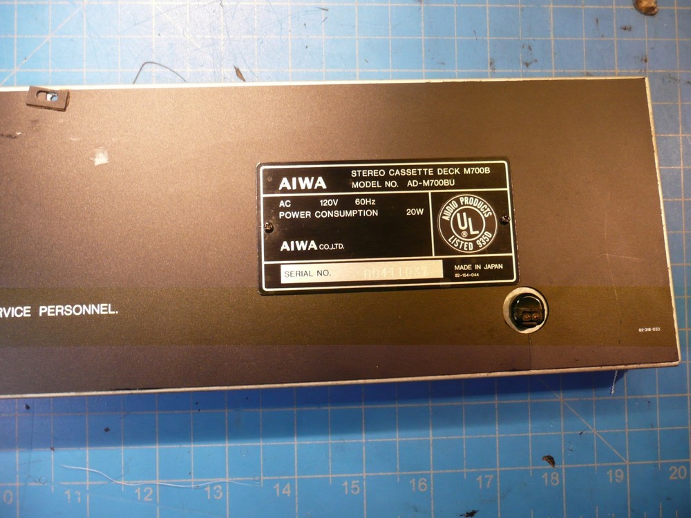 Aiwa AD-M700BU Cassette Deck Replacement Parts Rear Panel Plate