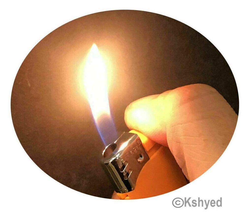 (7 Pack) 5-Flags Refillable Butane Flame AST Lighter (Colored LED Flashlight)New