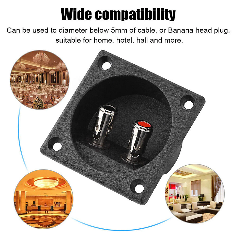 2/4PC Speaker Box Terminal 2-Wire Round Spring Cup Connector Subwoofer Enclosure