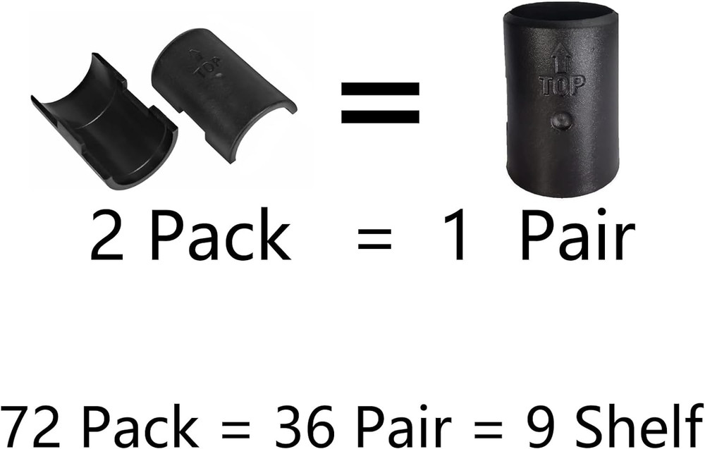 72 Pack Wire Shelving Shelf Lock Clips for 1" Post- Shelving Sleeves Replacem...