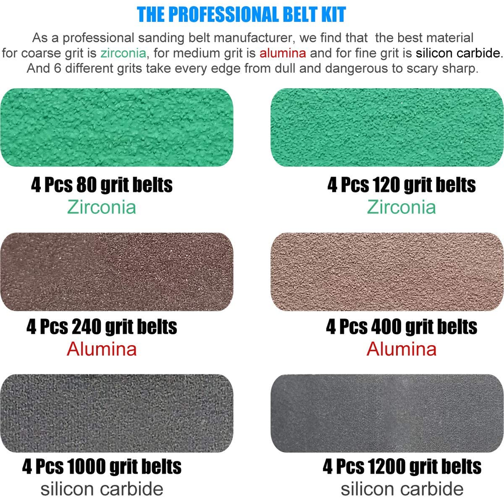 24 Pcs 3/4″ X 12″ Replacement Belt Kit for Work Sharp Knife & Tool Sharpener