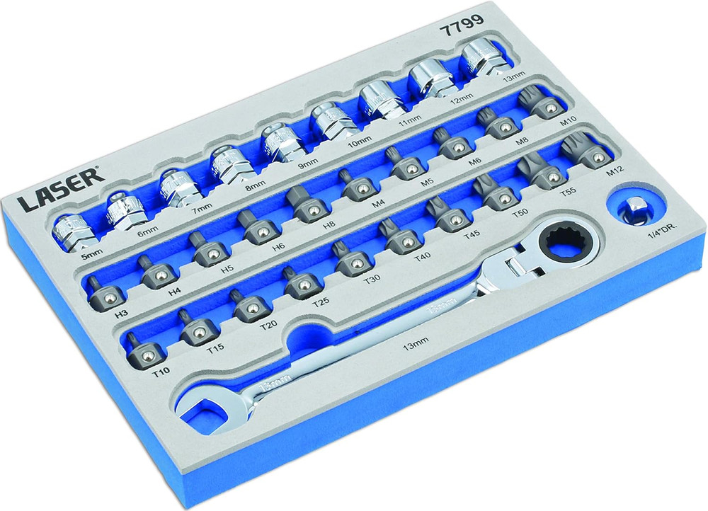 31-Piece Low Profile Bit & Go Thru Alldrive Socket Set - Ultimate Tool Kit