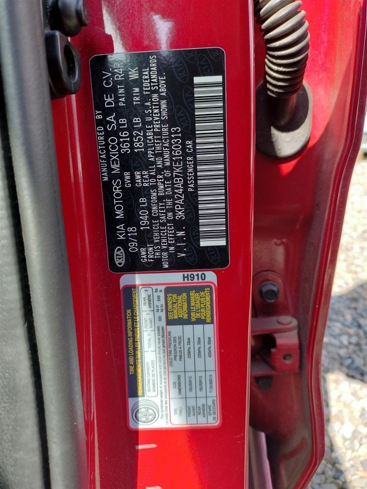 DASH WIRE HARNESS OEM 2019 KIA RIO