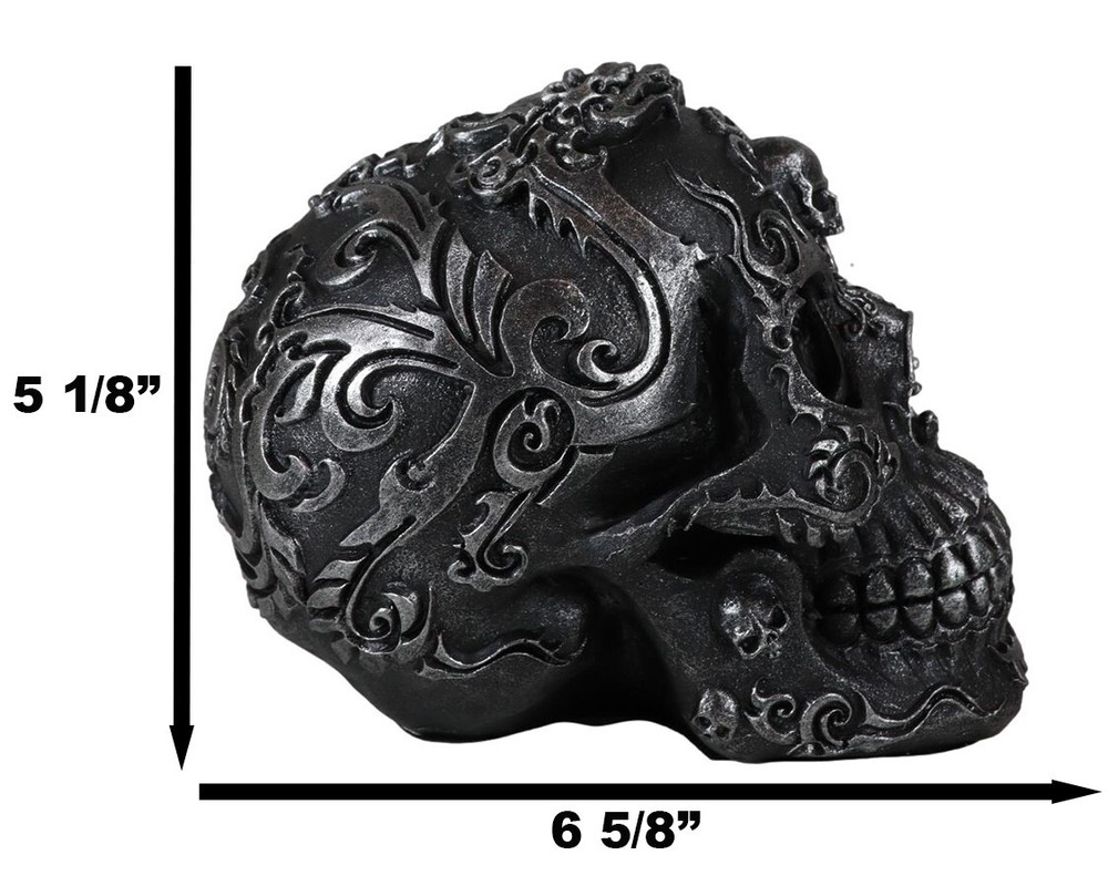 Gothic Black El Diablo Inferno Fire Tattoo Devil Hell Dragon Skull Figurine