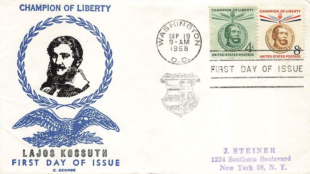 1117/1118 4c & 8c LAJOS KOSSUTH - C. George cachet