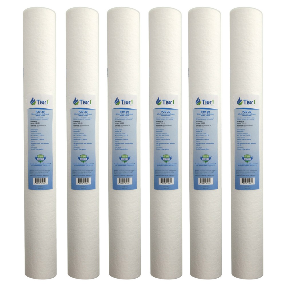 20 x 2.5 Inch 20 Micron Purtrex PX20-20 Comparable Sediment Water Filter 6 Pac