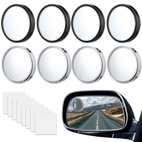 8 Pcs Round Adjustable Blind Spot Mirrors for Car 2.2 Inch Side View Mirror