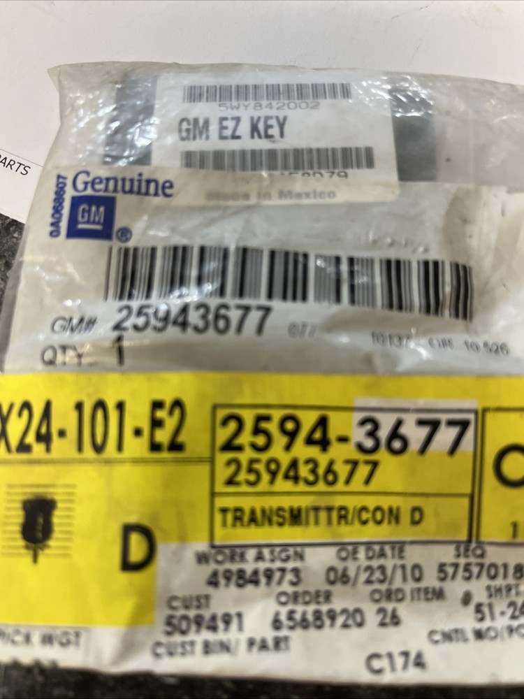 Keyless Entry Transmitter ACDelco Mexico 25943677