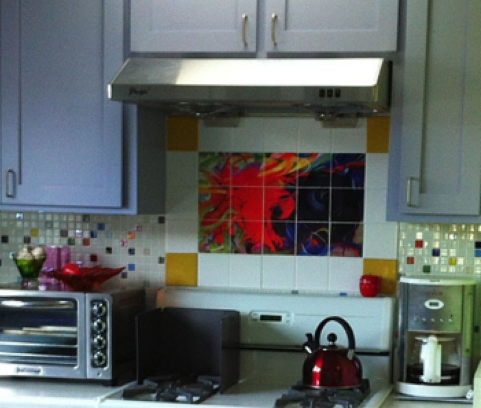 Franz Marc Abstract Colorful Ceramic Mural Backsplash Tile #1008