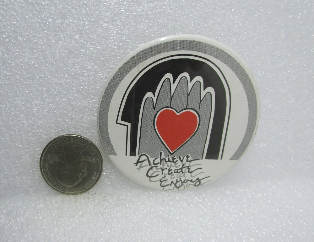 Achieve Create Enjoy Button Pin