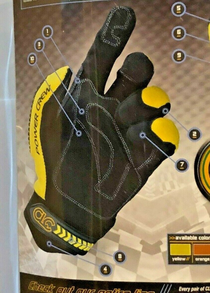 CLC Pit Crew Performance Mechanic Gloves Style #235Y - XX - Yellow