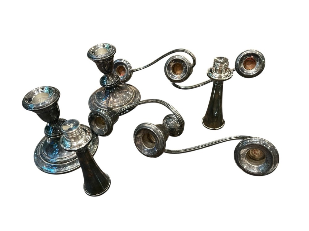 gorham silver Plated Convertible candlesticks pair Vintage
