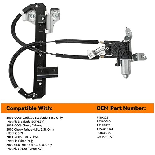 Rear Left Driver Side Power Window Regulator with Motor Rear Left (Driver) Side