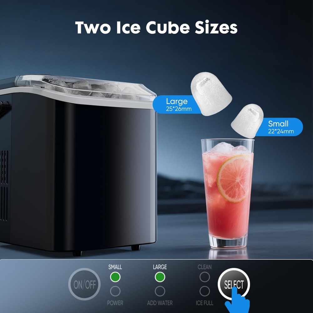 Countertop Ice Maker Machine, Portable Self-Cleaning Ice Machine with Ice Sco...