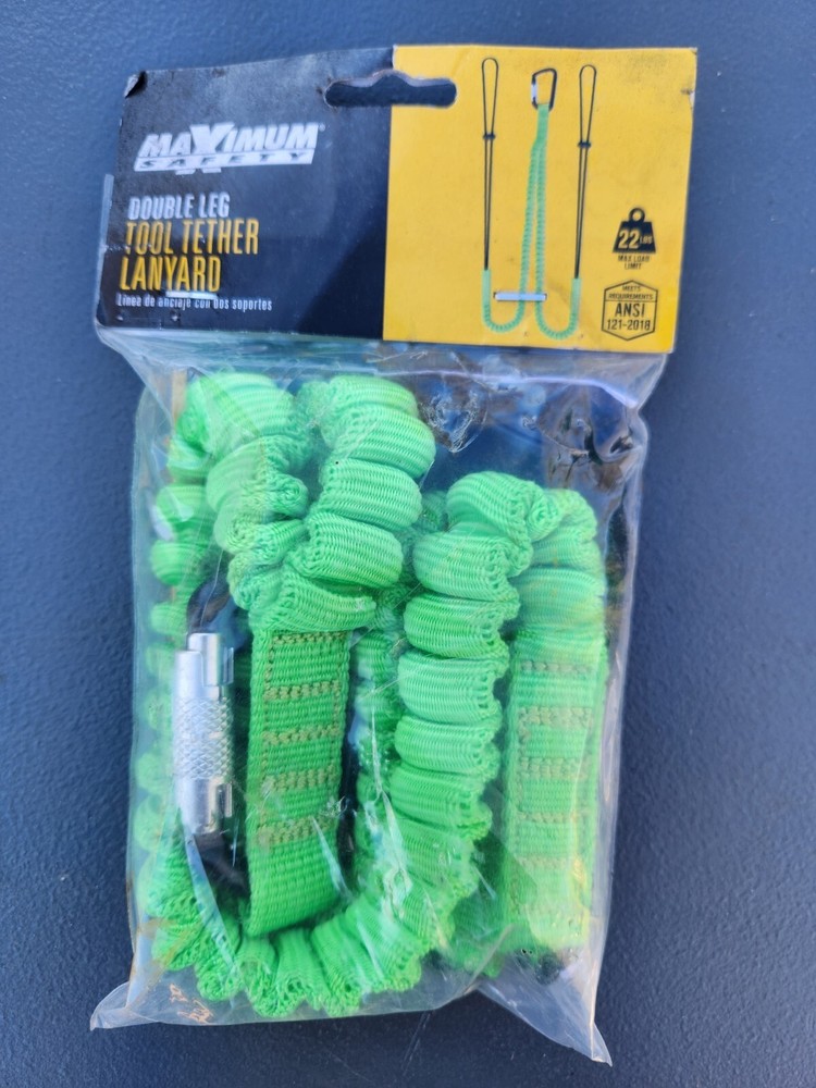 (3 Pack) MAXIMUM SAFETY Hi-Vis Double Leg Tool Tether Lanyard