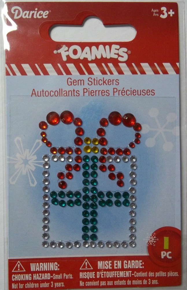 Reduced!  Wrapped Gift   Christmas Gem Sticker  Darice