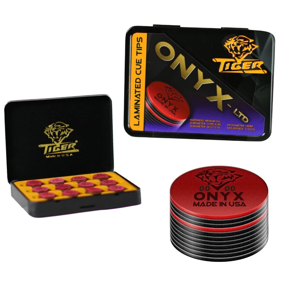 Tiger Onyx Laminated Pool Cue Tip 14mm Qty 1 Tip