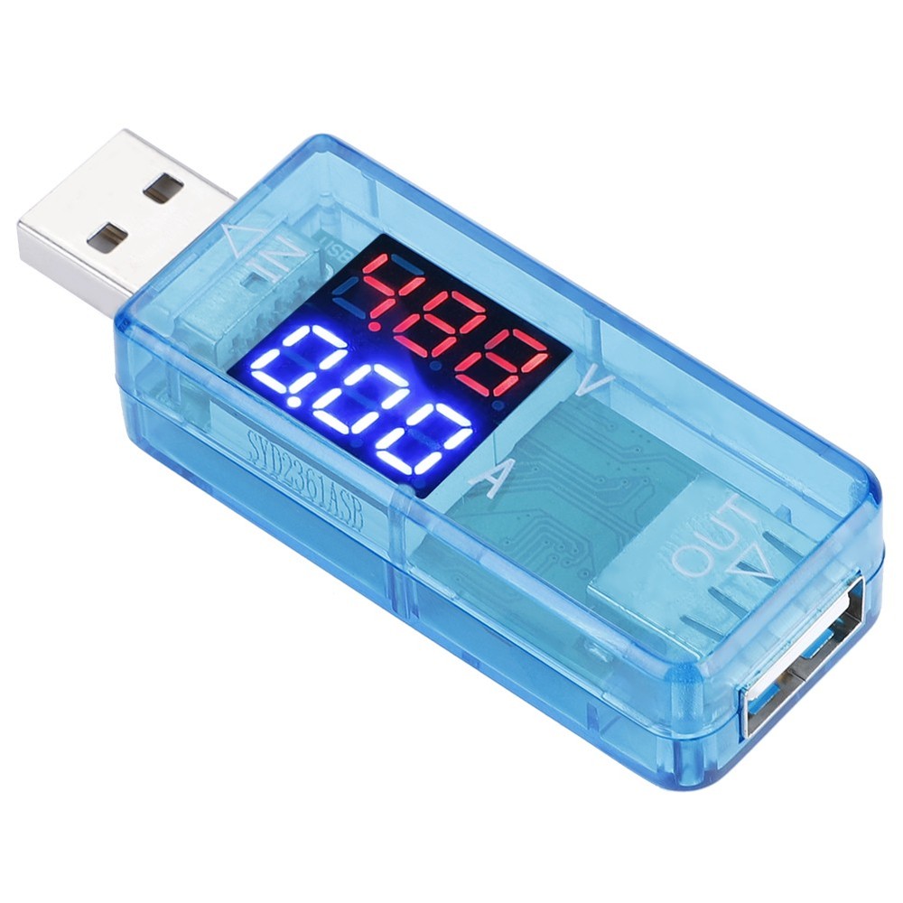 (Blue)USB Color LCD Voltmeter Ammeter Current Meter Multimeter Charger USB