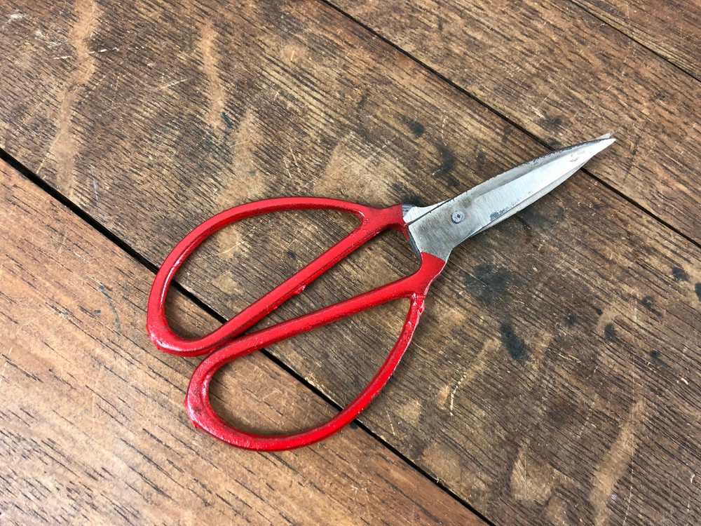 Vintage Metal Red Handled Scissors 6" Long