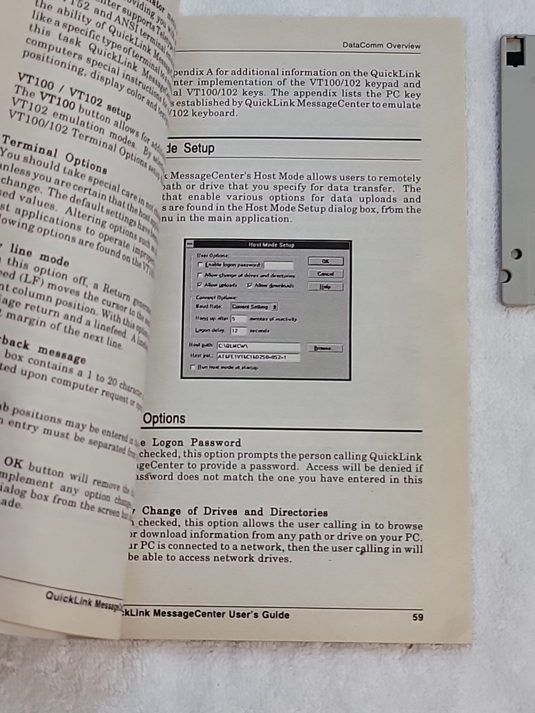 Quick Link Message Center Windows User Guide & Flippy Disc - Used