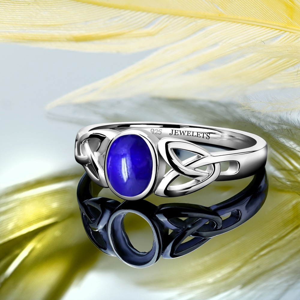 Silver Ring Blank, Oval 5x7mm – Celtic Bezel Setting Ring Mounting | Rhodium