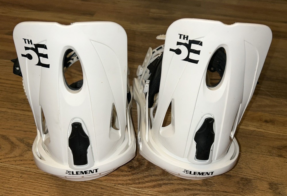 Good 5th Element Stealth Men's Snowboard Bindings White Black L Large