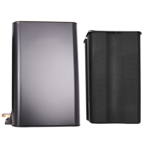 12L Bathroom Trash Can Carbon Steel Step On Kitchen Garbage Bin Step Trash Bin