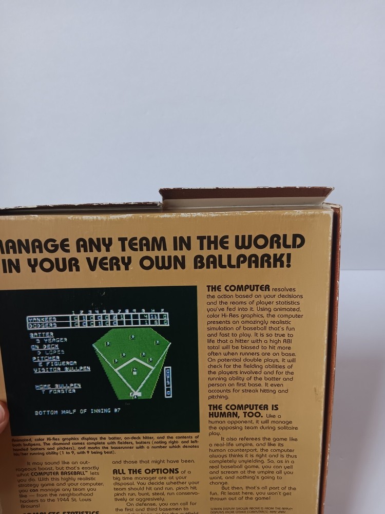 Computer Baseball Commodore 64 Mini Strategic Solutions Box Only - Damage, AS IS