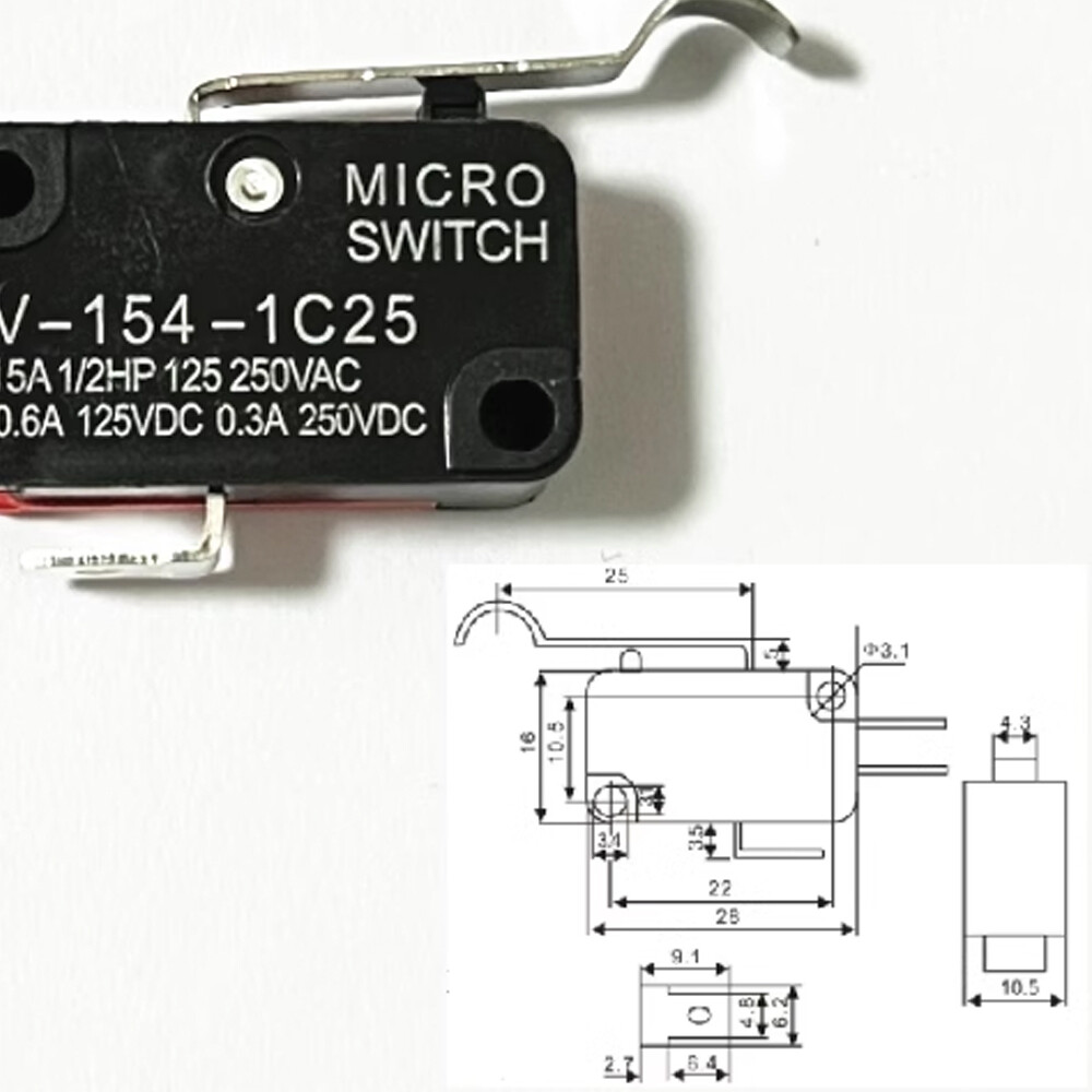 6 Pieces Micro Limit Switch with Lever 15A 125/250VAC