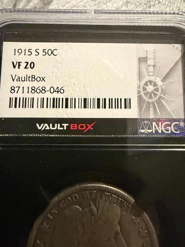 1915 S Barber Half Dollar NGC VF 20 Sharp & Appealing Original