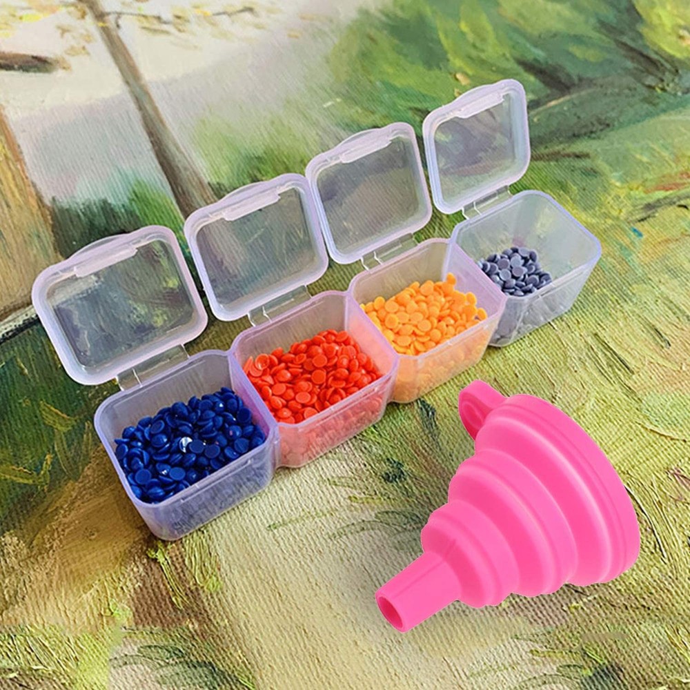 Collapsible Silicone Funnel for Diamond Art