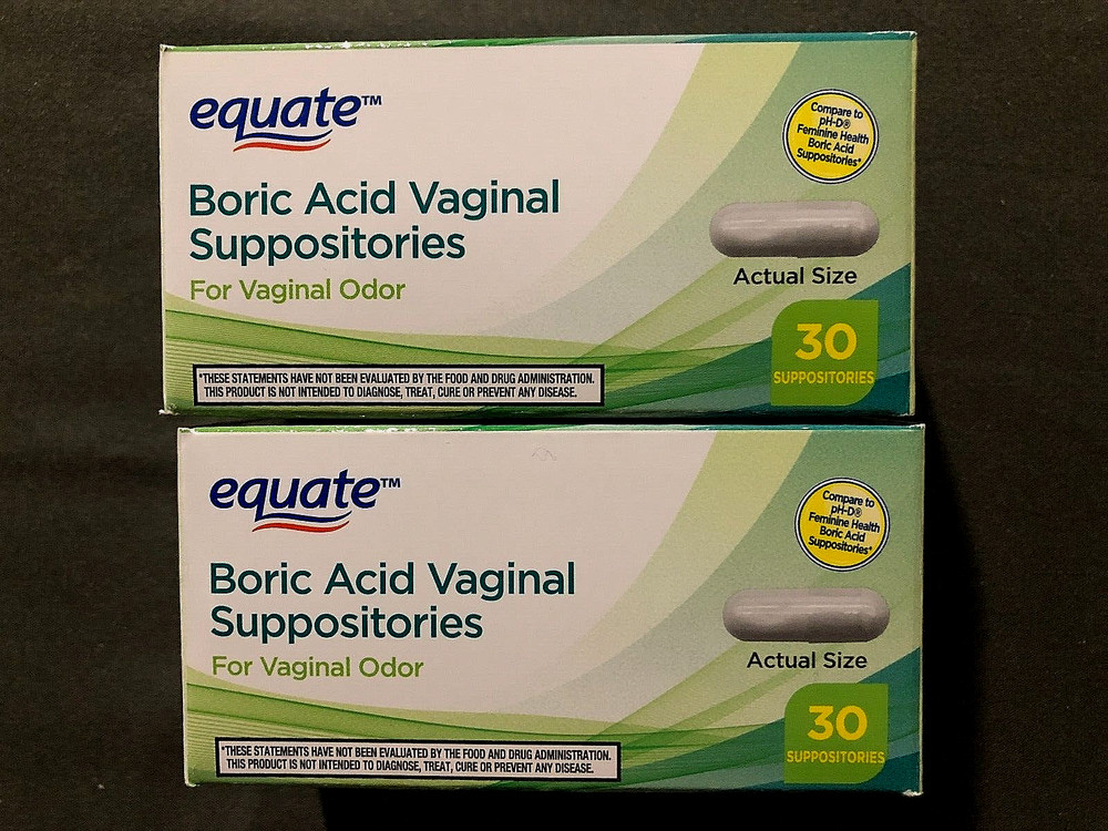 (2) New Boxes Equate Vaginal Suppositories for Vaginal Odor