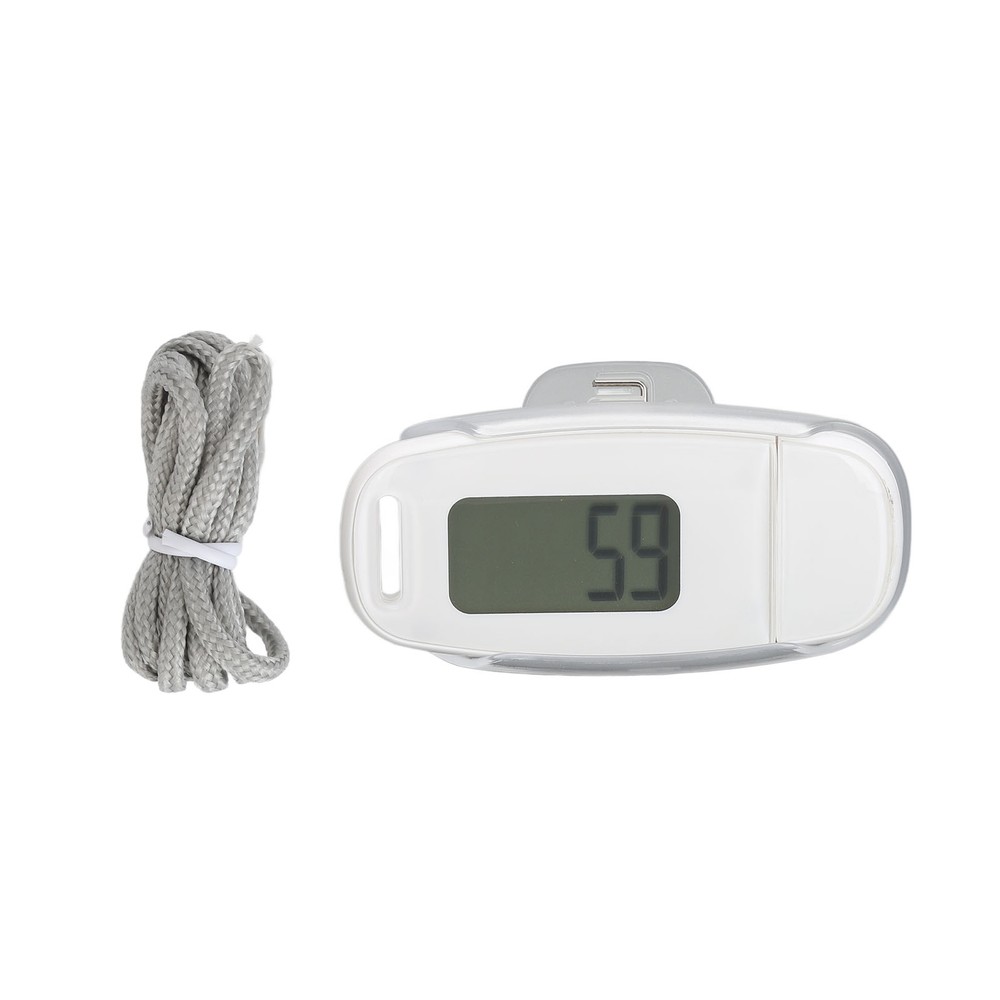 (White)Step Counter Large LCD Screen USB Rechargeable Pedometer W/ Lanyard FF