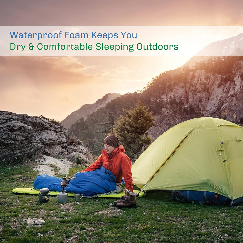 Foam Sleeping Pad - Lightweight Waterproof Camping Mat with Carrying Handle for