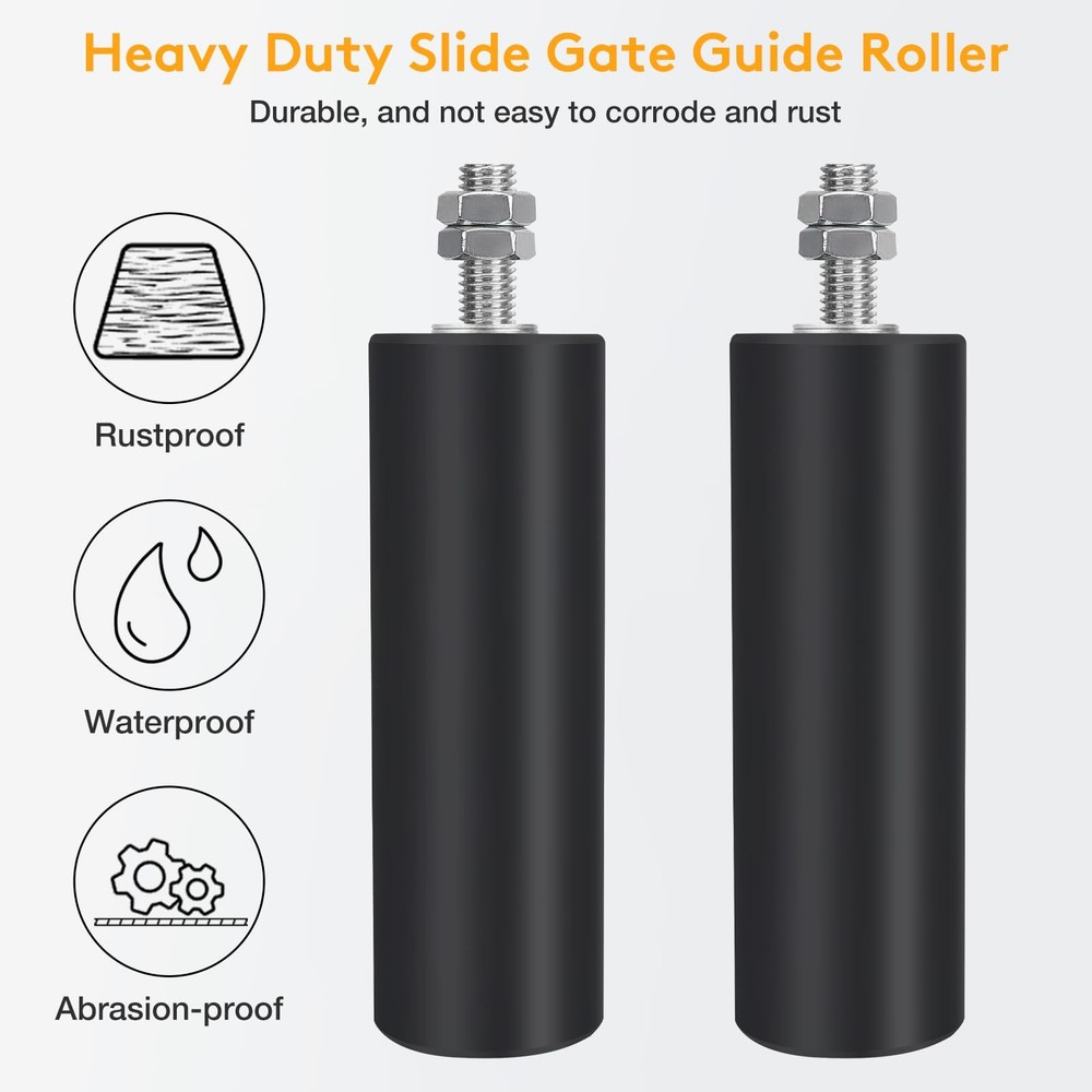 6" Gate Roller Guide with L-Bracket, Universal Adjustable Heavy Duty Sliding ...