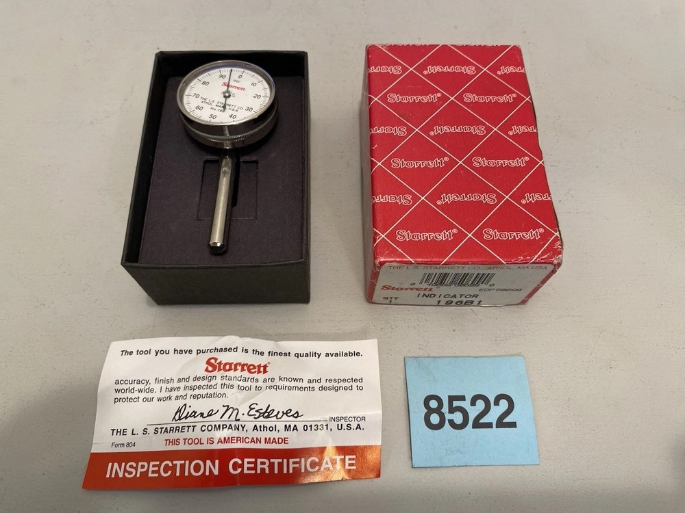 Starrett 196B1 Dial Test Indicator .001"